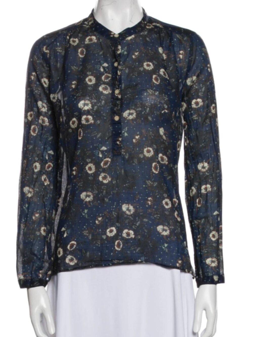 Isabel Marant Blue Floral Boho Blouse Size  36 / US 4